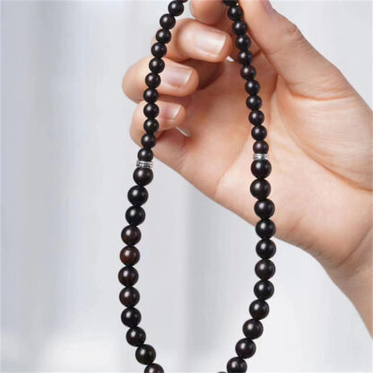 Tibet Ebony Wood Dzi Bead Balance Double Wrap Bracelet - 图片 3