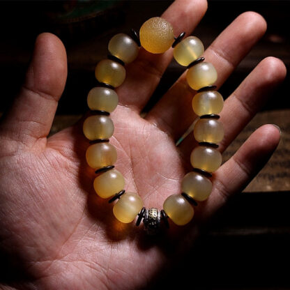 Handmade Tibetan Sheep Horn Om Mani Padme Hum Auspiciousness Bracelet - 图片 12