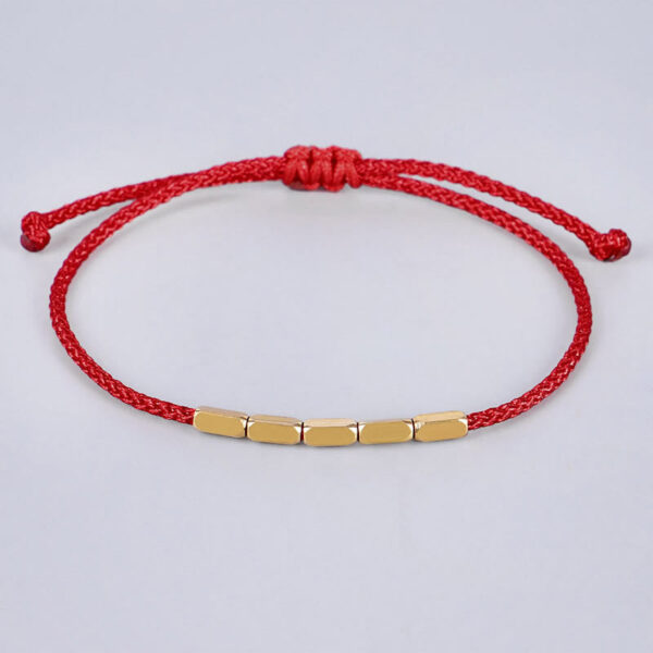 Handcrafted Copper Bead Protection Braided String Bracelet - 图片 3