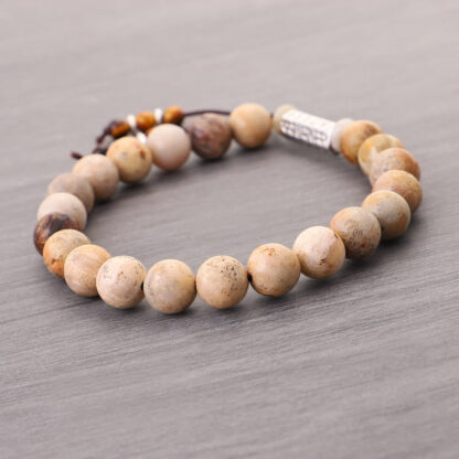 Buddha Stones Weathered Stone Om Mani Padme Hum Strengthen Bracelet - 图片 5