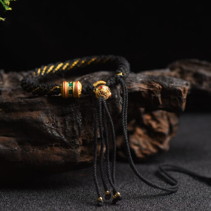 Buddha Stones Tibetan Handmade Luck Prayer Wheel Bead Charm Weave Colorful String Bracelet - 图片 9