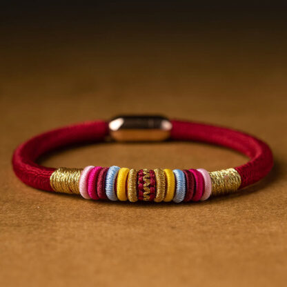 Tibetan Handmade King Kong Knot Protection Magnetic Buckle Braided Bracelet - 图片 6
