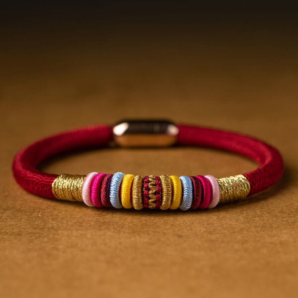 Tibetan Handmade King Kong Knot Protection Magnetic Buckle Braided Bracelet - 图片 6