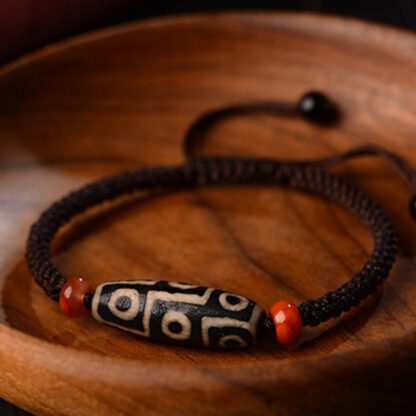Buddha Stones Tibetan Nine-Eye Dzi Bead Prosperity String Bracelet - 图片 6