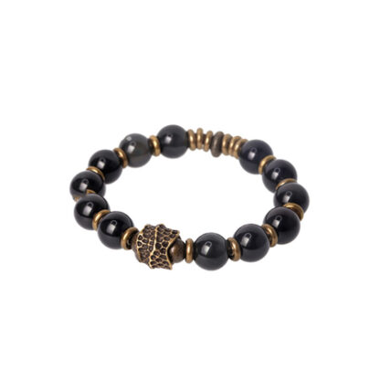 Buddha Stones Rainbow Obsidian Copper Love Healing Bracelet - 图片 12