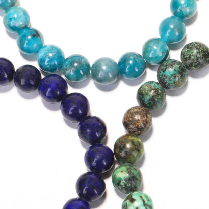 Buddha Stones Natural Lazurite Pietersite Unakite Om Mani Padme Hum Bead Positive Bracelet - 图片 12