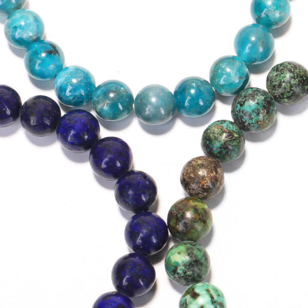 Buddha Stones Natural Lazurite Pietersite Unakite Om Mani Padme Hum Bead Positive Bracelet - 图片 12