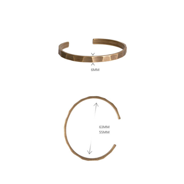 Buddha Stones Vintage Rustic Design Copper Wealth Adjustable Cuff Bracelet - 图片 14