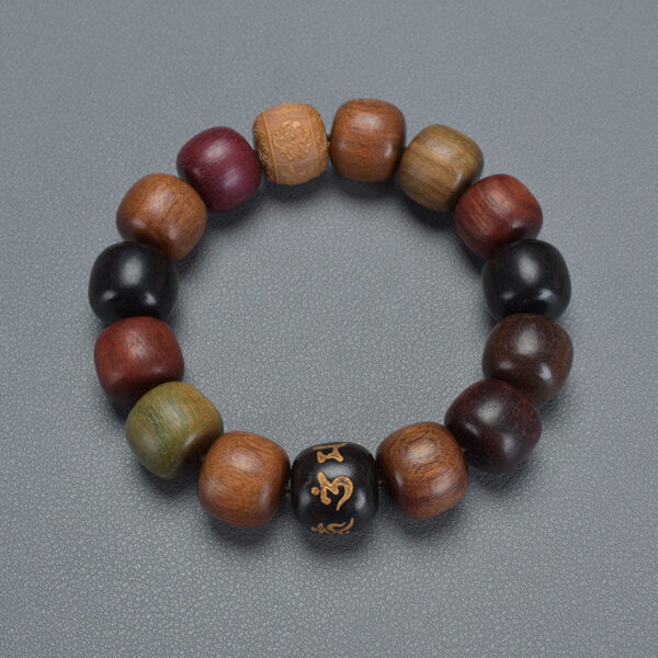 Tibet Various Wood Om Mani Padme Hum Purity Bracelet - 图片 7