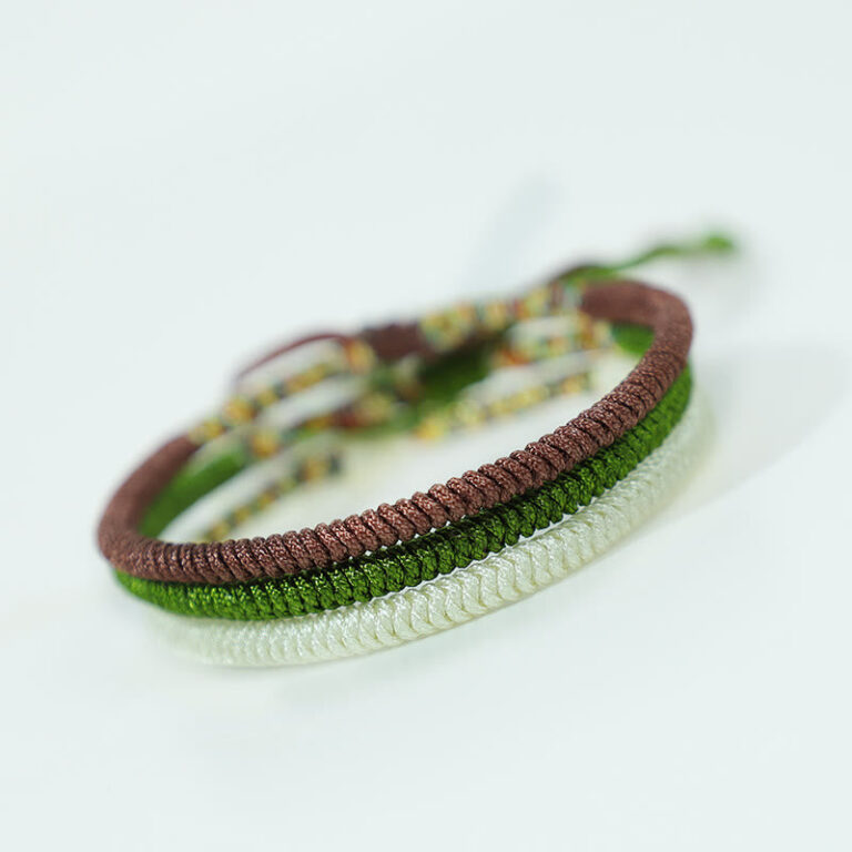 Buddha Stones 3Pcs Tibetan Handmade Multicolored Luck King Kong Knot Auspiciousness Bracelet
