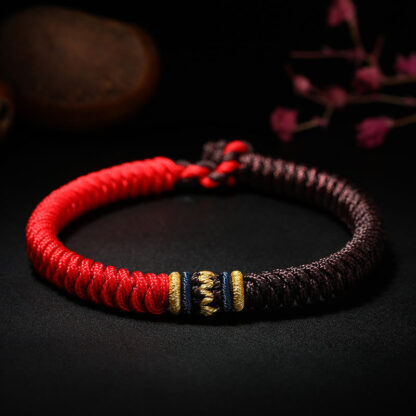 Buddha Stones Tibetan Handmade Multicolored Thread King Kong Knot Strength Braid String Bracelet - 图片 7