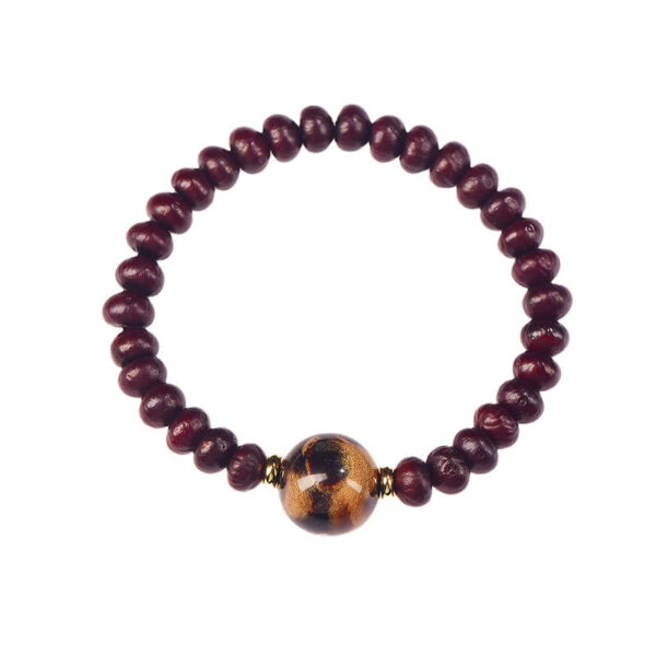 Natural Tibetan Purple Bodhi Seed Bead Harmony Bracelet - 图片 9