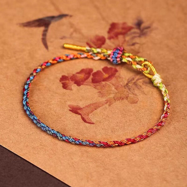 Handcrafted Luck Colorful Rope Child Adult Bracelet - 图片 2