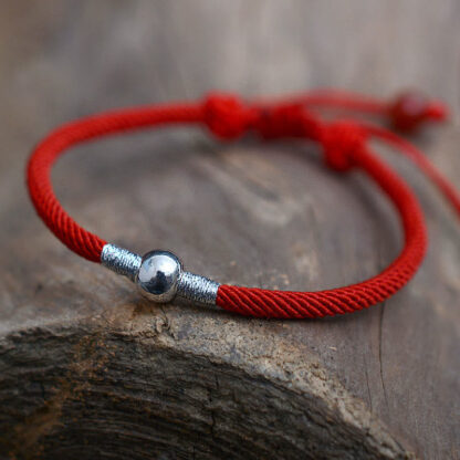 Buddha Stones 925 Sterling Silver Lucky Bead Protection Red String Bracelet - 图片 8
