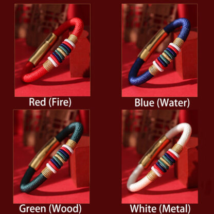 Buddha Stones Tibetan Handmade Colorful King Kong Knot Five Elements Luck Braid String Bracelet - 图片 24