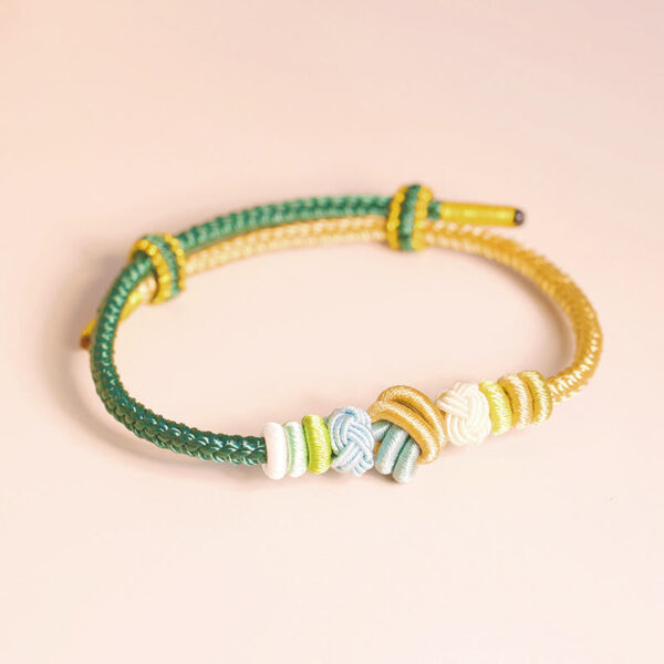 Two-Color Rope Handcrafted Eight Thread Peace Knot Luck Connection Bracelet - 图片 8