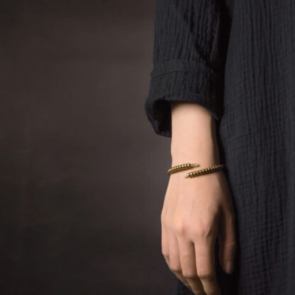Buddha Stones Vintage Design Copper Balance Adjustable Cuff Bracelet - 图片 6