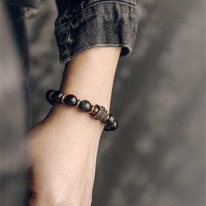 Buddha Stones Rainbow Obsidian Copper Love Healing Bracelet - 图片 8