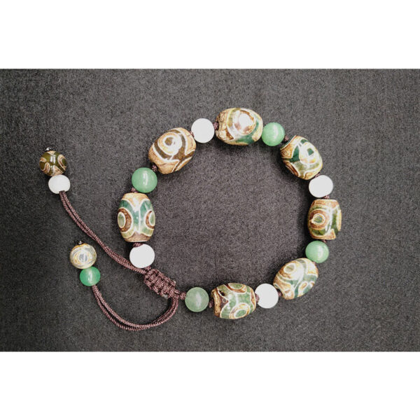 Tibetan Three-eyed Dzi Bead Luck Protection Braided Bracelet - 图片 7