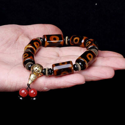 Buddha Stones Tibetan Nine-Eye Dzi Bead Fortune Charm Bracelet - 图片 5