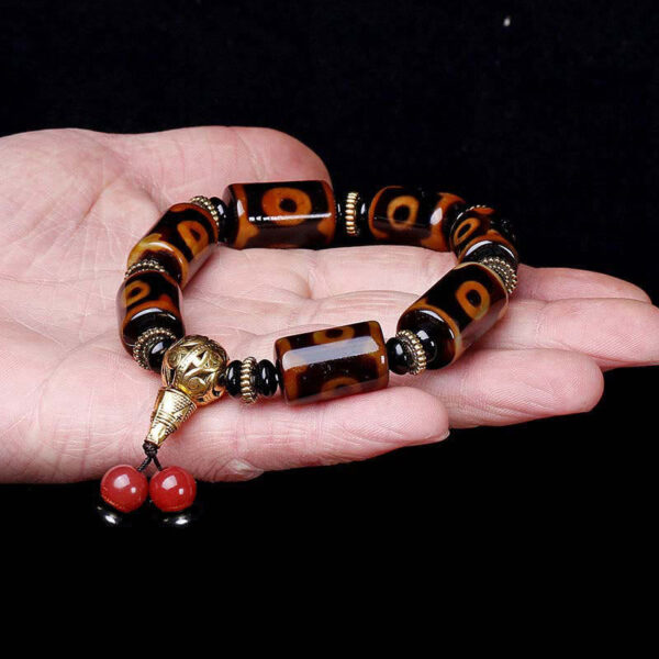 Buddha Stones Tibetan Nine-Eye Dzi Bead Fortune Charm Bracelet - 图片 5