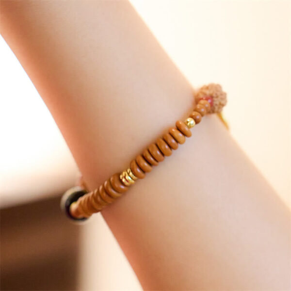 Tibetan Bodhi Seed Black Onyx Smoky Quartz Om Mani Padme Hum Fu Character Wealth Bracelet - 图片 5