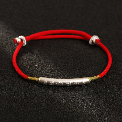 Buddha Stones Tibetan Buddhist Handmade Mani Mantra Lucky Red String Bracelet - 图片 11