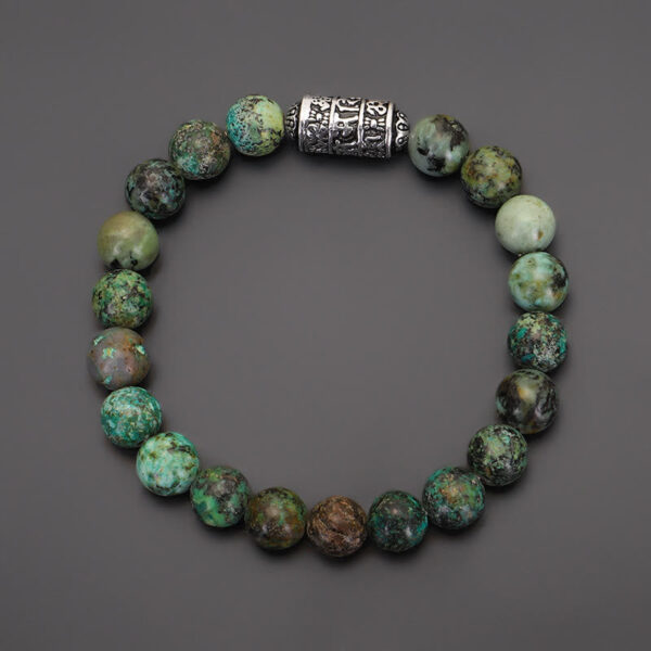 Buddha Stones Natural Lazurite Pietersite Unakite Om Mani Padme Hum Bead Positive Bracelet - 图片 11