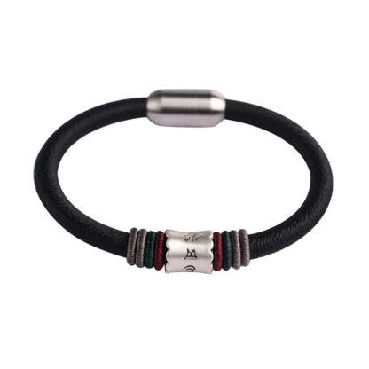 Buddha Stones 999 Sterling Silver Om Mani Padme Hum Peace Magnetic Buckle Bracelet - 图片 12