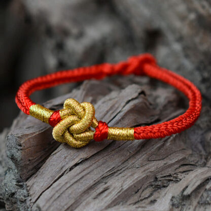 Buddha Stones Handmade Simple Design Chinese Knotting Luck Strength Braid String Bracelet - 图片 13