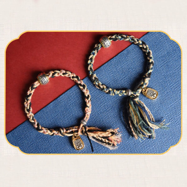 Zakiram Goddess of Wealth Om Mani Padme Hum Peace Handmade Bracelet - 图片 10
