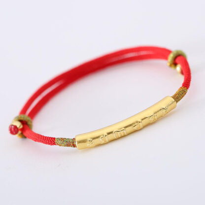 Buddha Stones Tibetan Buddhist Handmade Mani Mantra Lucky Red String Bracelet - 图片 7