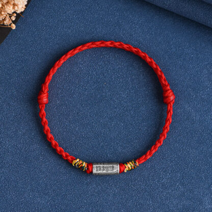 Handcrafted 925 Sterling Silver Everything Goes Well Design Protection Strength Bracelet Anklet - 图片 3