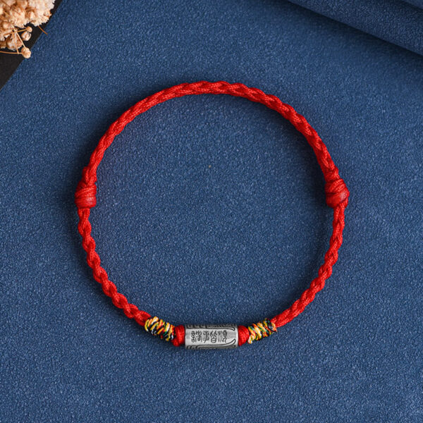Handcrafted 925 Sterling Silver Everything Goes Well Design Protection Strength Bracelet Anklet - 图片 3