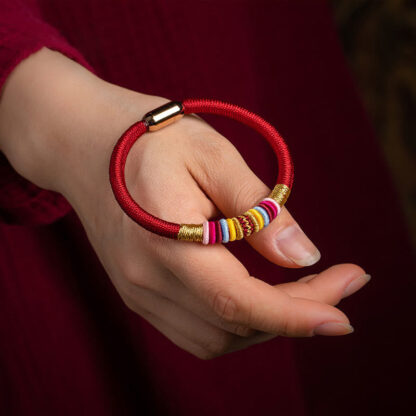 Tibetan Handmade King Kong Knot Protection Magnetic Buckle Braided Bracelet - 图片 8