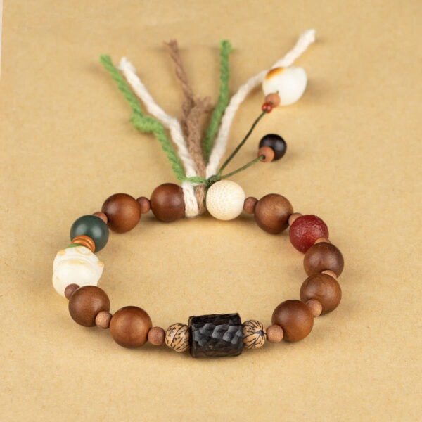 Lightning Strike Wood Bodhi Seed Cat Paw Claw Auspiciousness Protection Tassel Bracelet - 图片 2