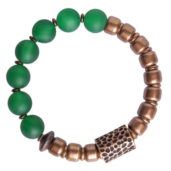 Buddha Stones Tibetan Red Agate Green Agate Copper Confidence Fortune Bracelet - 图片 14