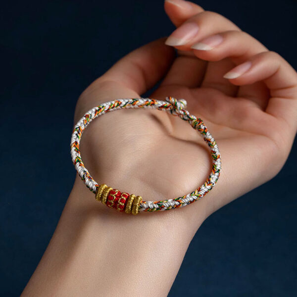 Buddha Stones Tibet Handmade Chinese Zodiac Natal Buddha Luck Strength Braided String Bracelet - 图片 19