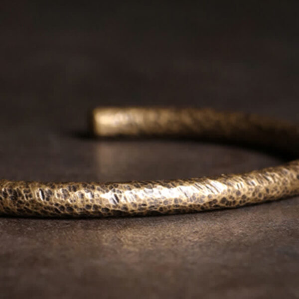 Buddha Stones Rustic Design Copper Balance Adjustable Cuff Bracelet - 图片 14