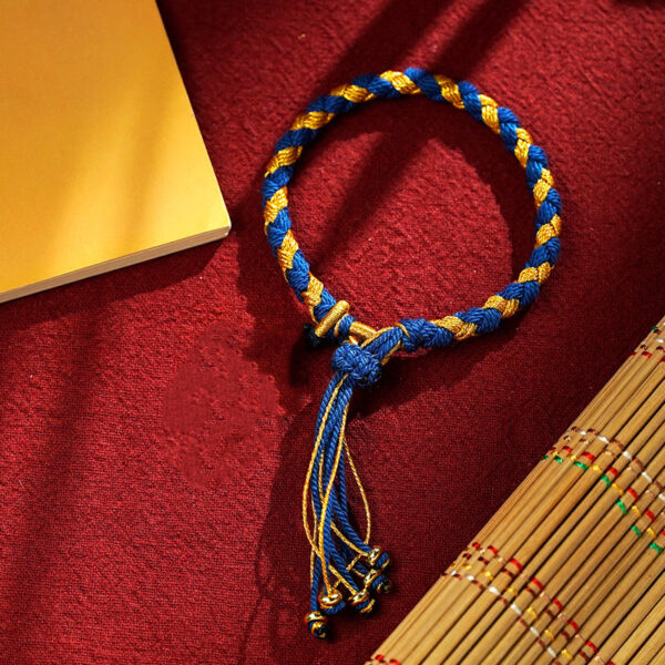Handmade Tibetan Five God Of Wealth Dragon Scale Rope Luck Braid Bracelet - 图片 19