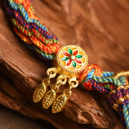 Buddha Stones Tibetan Om Mani Padme Hum Dreamcatcher Luck Colorful Reincarnation Knot String Bracelet - 图片 8