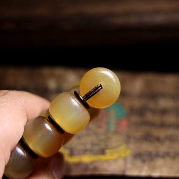 Handmade Tibetan Sheep Horn Om Mani Padme Hum Auspiciousness Bracelet - 图片 9
