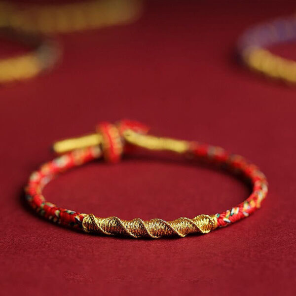 Buddha Stones Handmade Chinese Zodiac Natal Buddha Protection Strength Braided String Bracelet - 图片 7