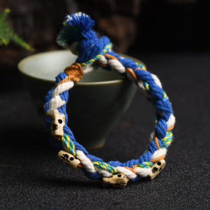 Buddha Stones Tibetan Zakiram Goddess of Wealth Bead Engraved Handmade Luck Bracelet - 图片 13