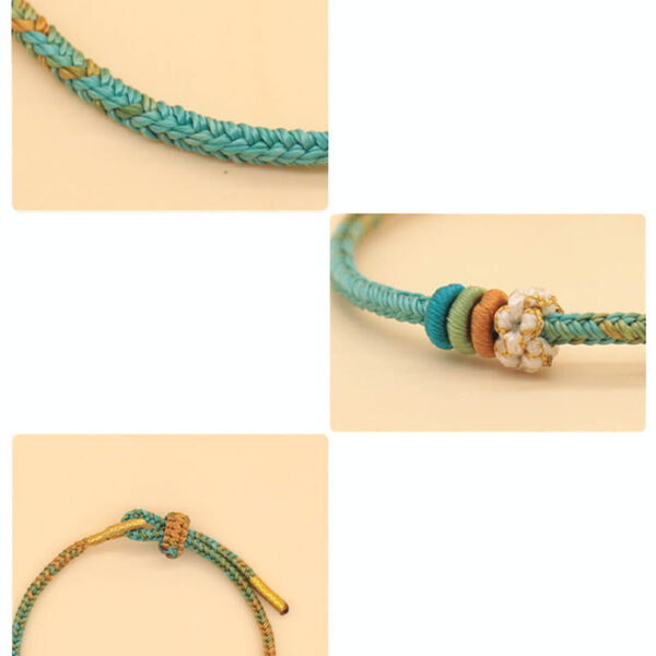 Handmade Eight Thread Peace Knot Peach Blossom Knot Luck Rope Braided Bracelet - 图片 14