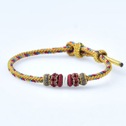 Buddha Stones Handmade Dunhuang Color Luck Braid String Bracelet - 图片 15