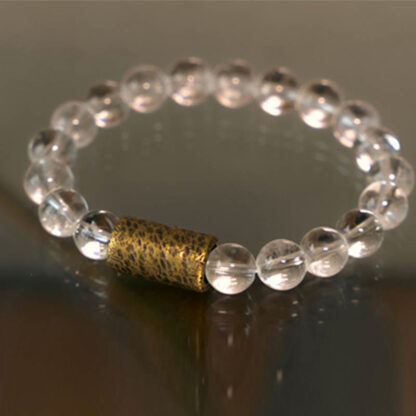 White Crystal Red Hematoid Quartz Gold Rutilated Quartz Purple Phantom Protection Bracelet - 图片 2