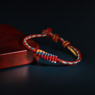 Tibetan Handmade Eight Thread Peace Knot Prayer Wheel Braided Protection Bracelet