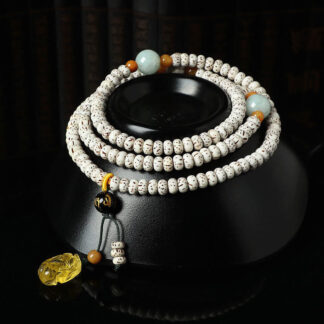 Tibetan Bodhi Seed Amber Agate Wealth Bracelet