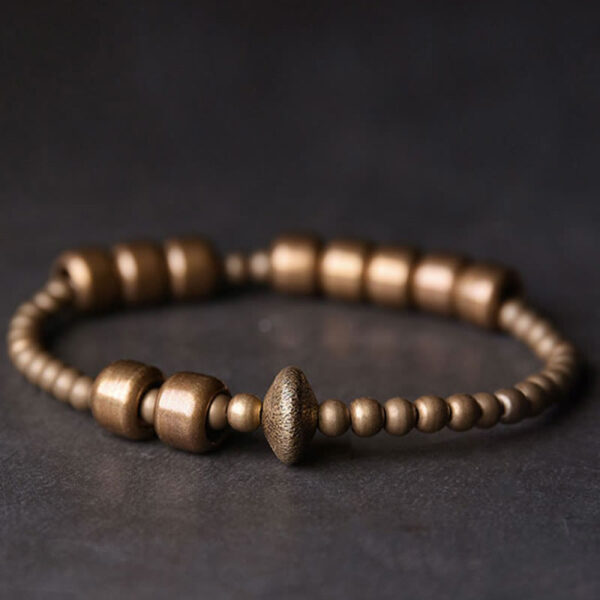 Vintage Copper Brass Blance Wealth Bracelet - 图片 2
